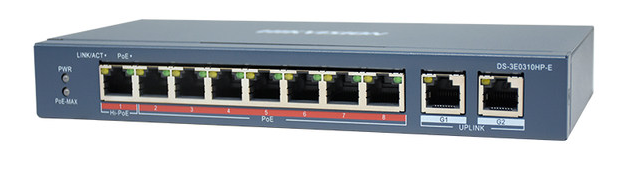 Hikvision 8 Port PoE Switch 2xgigabit Uplink