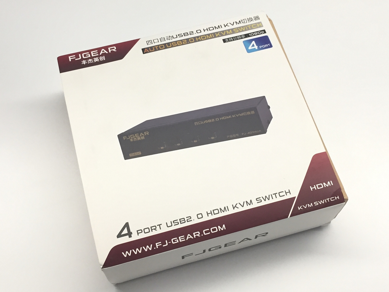 FJ Gear 4 Port KVM Switch (USB 2.0)