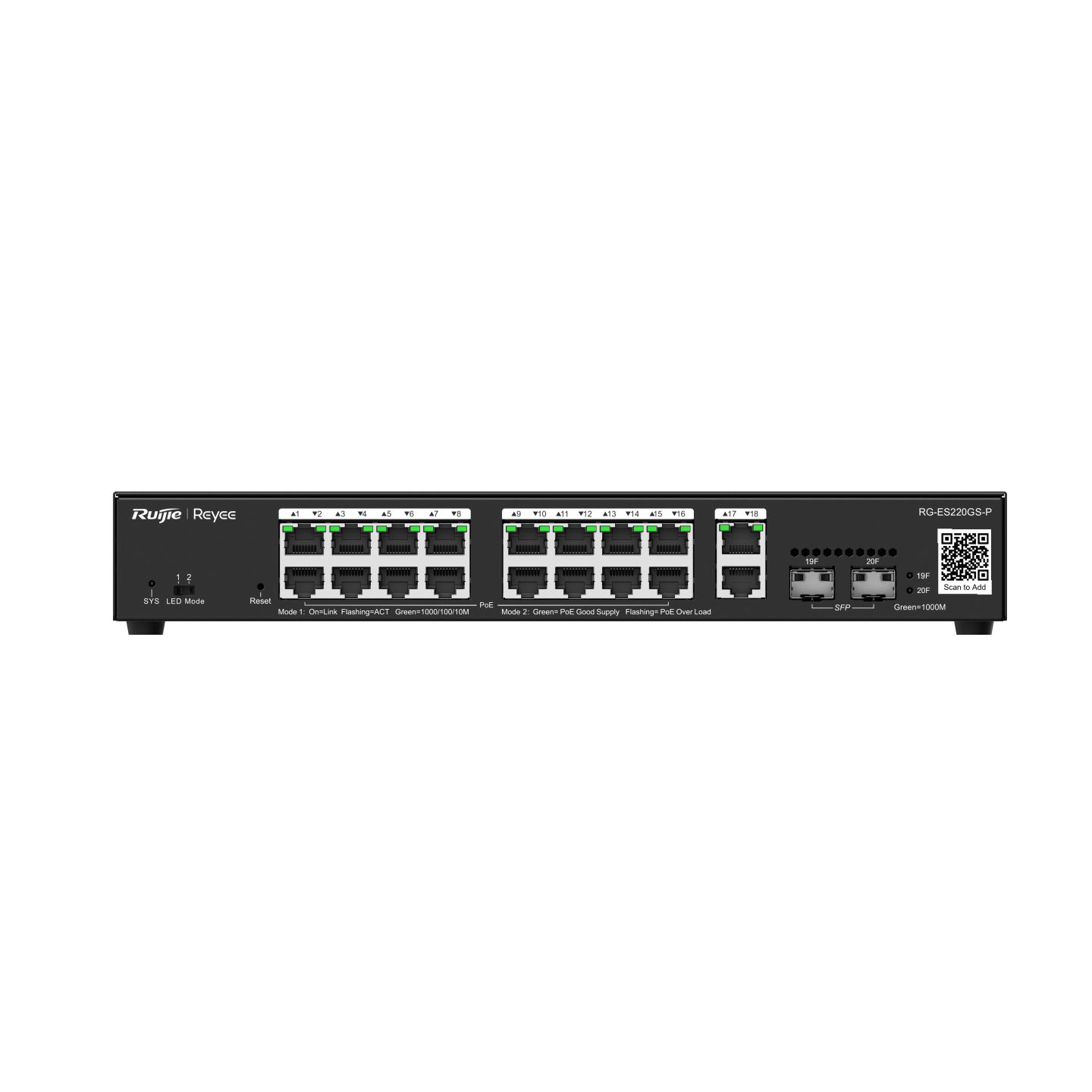 Ruijie 20 Port Gigabit Smart Cloud Managed PoE Switch